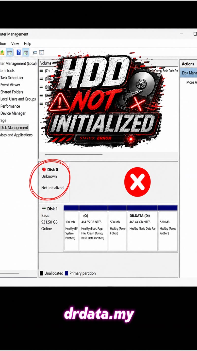 HDD Not Initialized